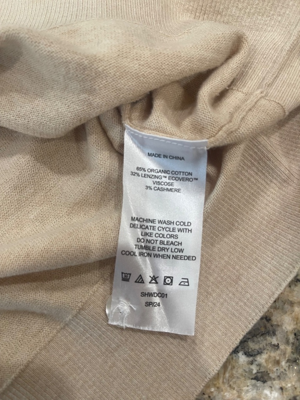 Quince Lightweight Cotton Cashmere Cardigan Button V-Neck Heather Oatmeal L - Picture 7 of 8